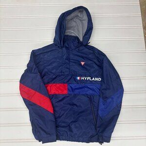 Hypland France Navy Blue Windbreaker Jacket Colorblock Design RARE Small